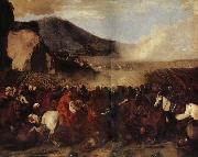 FALCONE, Aniello Bataille d'Allemands contre les Turcs oil painting